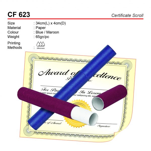 CF 623 Certificate Scroll