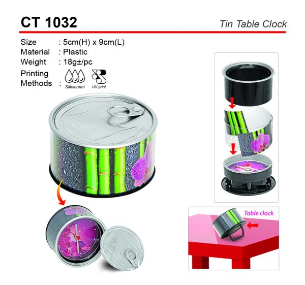 CT 1032 Tin Table Clock