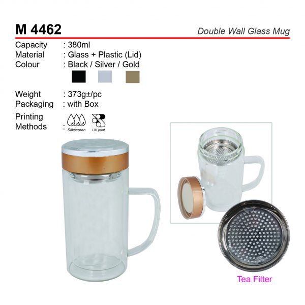 M 4462 Double Wall Glass Mug