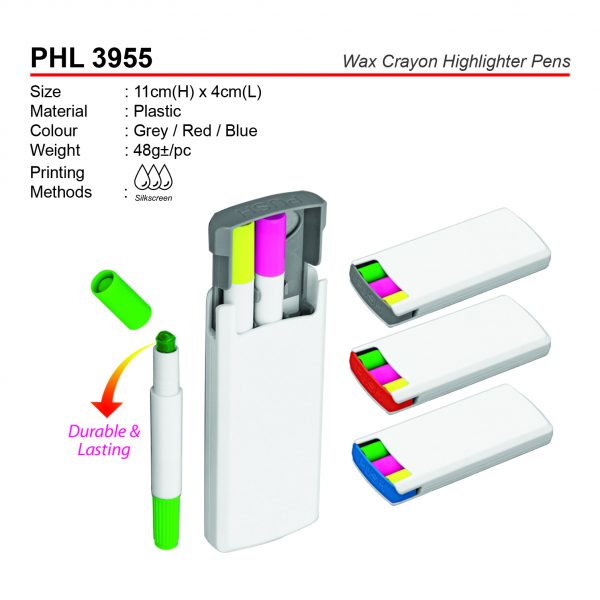 PHL 3955 Wax Crayon Highlighter Pens