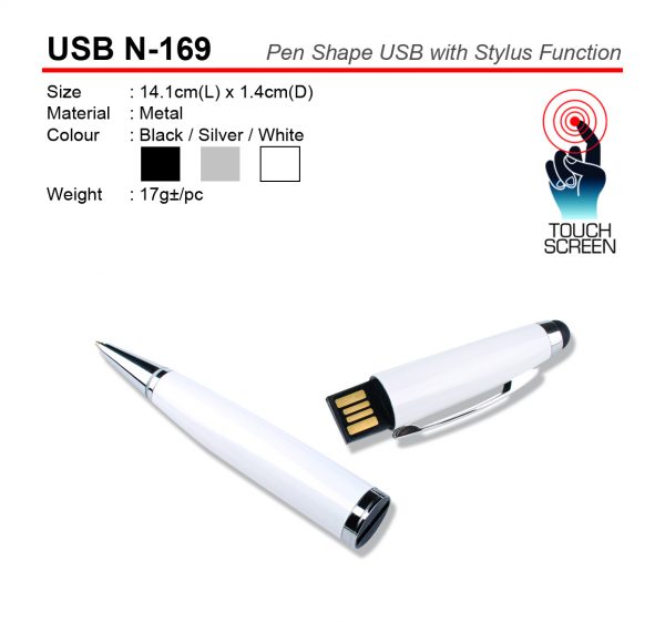 USB N-169 Pen Shape USB with Stylus Function
