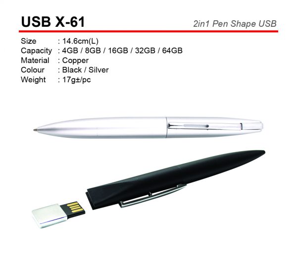 USB X-61 2in1 Pen Shape USB