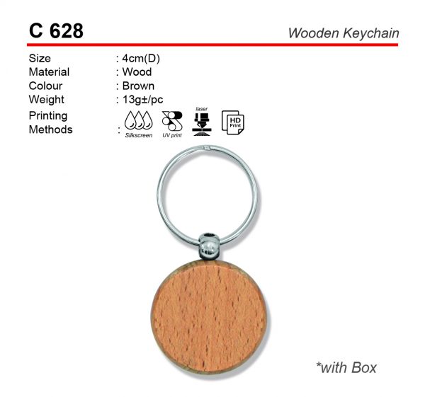 C 628 Wooden Keychain