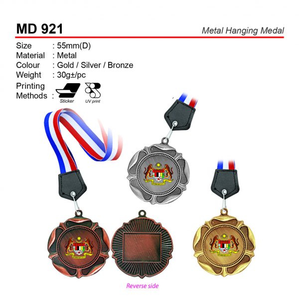 MD 921 Metal Hanging Medal