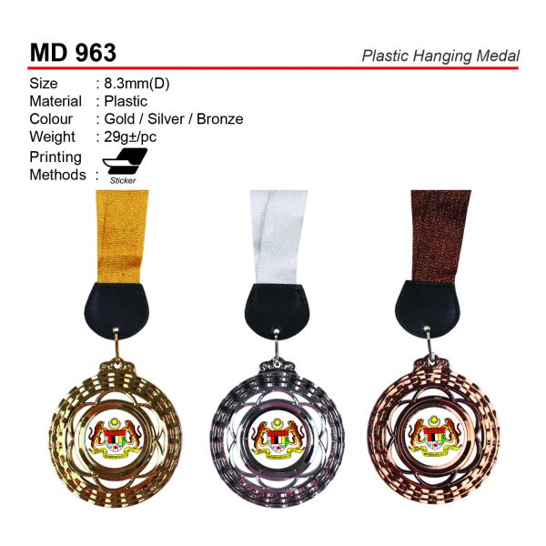 MD 963 Plastic Hanging Medal