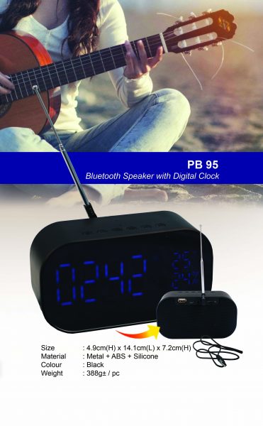 PB 95 Bluetooth Speaker with Digital Clock