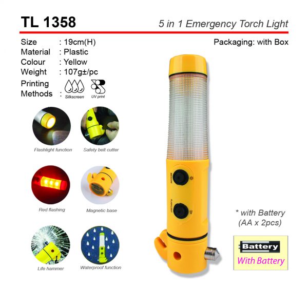 TL 1358 5in1 Emergency Torch Light