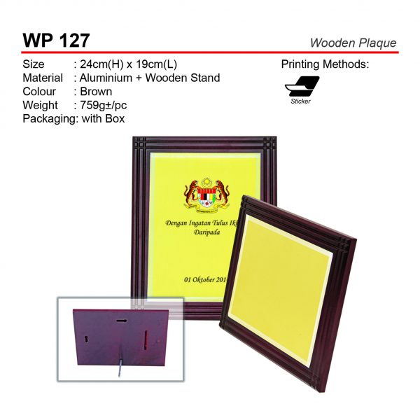 WP 127 Wooden Plaque