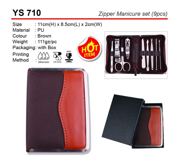 YS 710 Zipper Manicure Set (9pcs)