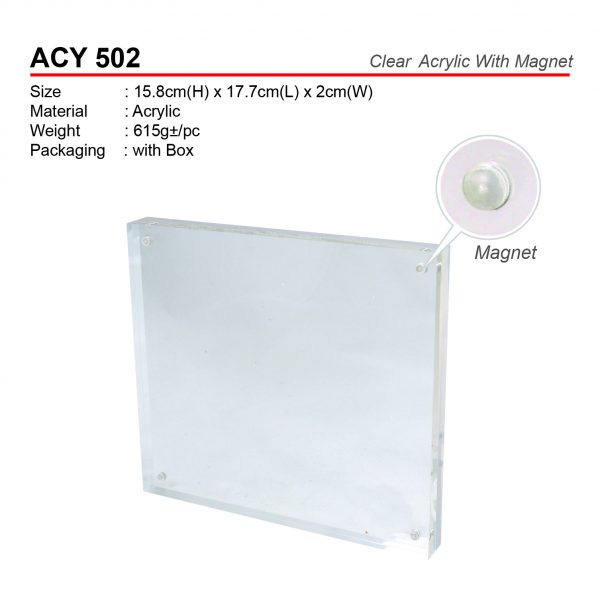 ACY 502 Clear Acrylic with Magnet