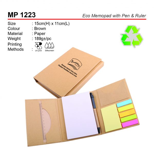 MP 1223 ECO Memopad with Pen & Ruler