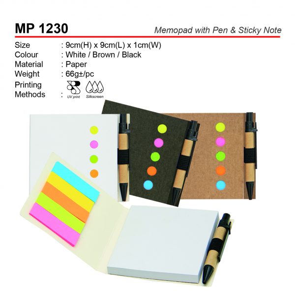 MP 1230 Memopad with Pen & Sticky Note