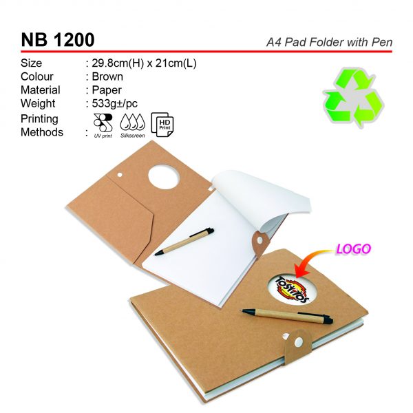 NB 1200 A4 Pad Folder with Pen