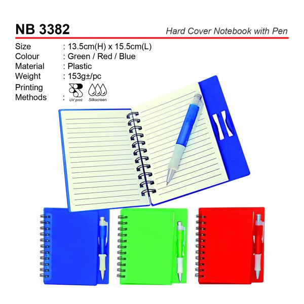 NB 3382 Hard Cover Notebook with Pen