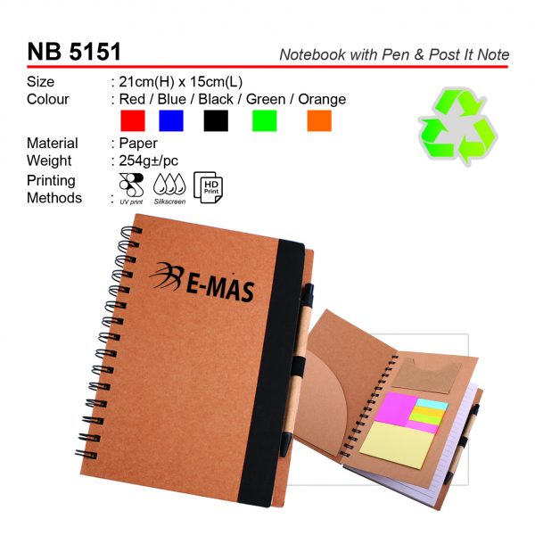 NB 5151 Notebook with Pen & Post It Note