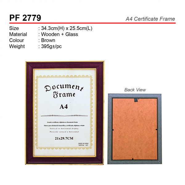 PF 2779 A4 Certificate Frame