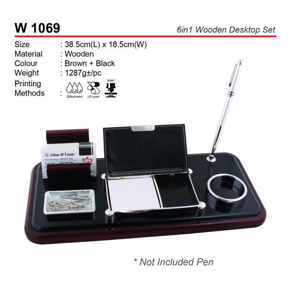 W 1069 6in1 Wooden Desktop Set