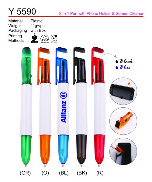 Y 5590 2in1 Pen with Phone Holder&Screen Cleaner