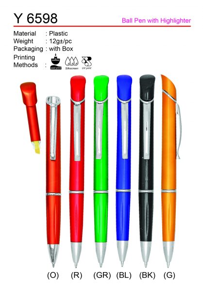 Y 6598 Ball Pen with Highlighter