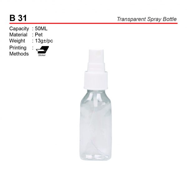 B 31 Transparent Spray Bottle