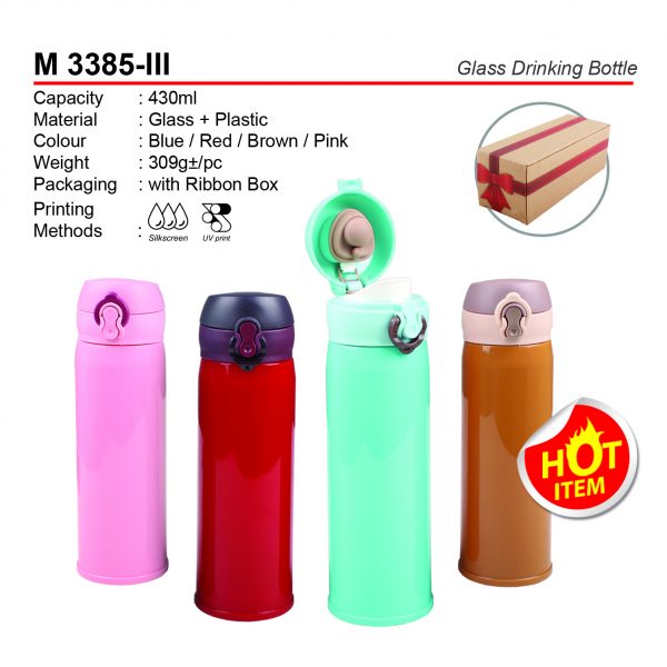 M 3385-III Glass Drinking Bottle