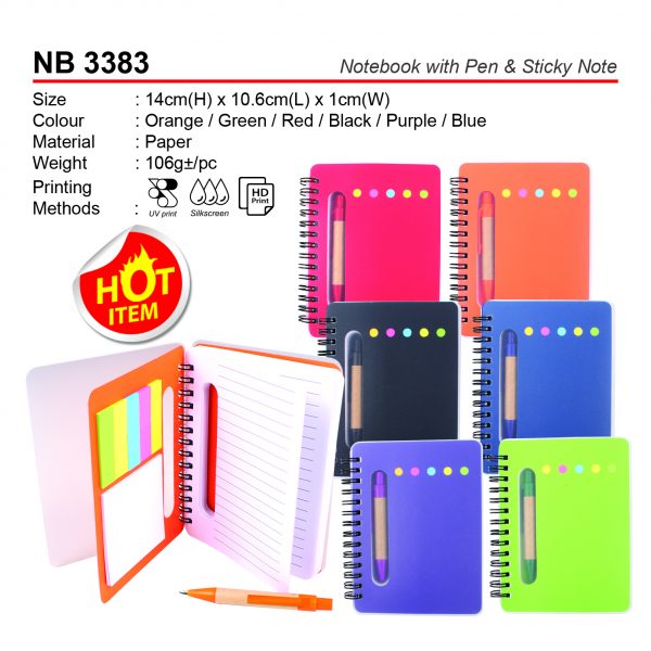 NB 3383 Notebook with Pen & Sticky Note