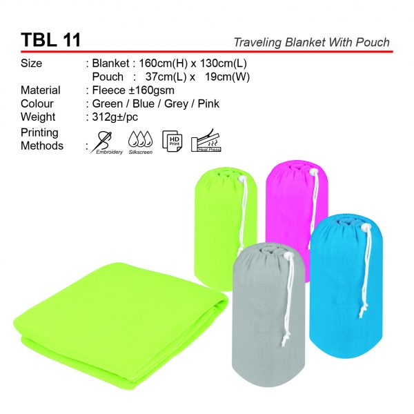 TBL 11 Traveling Blanket With Pouch