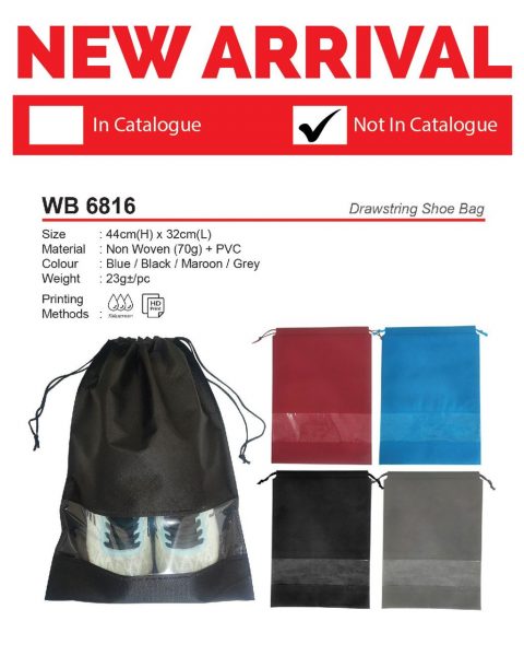 WB 6816 Drawstring Shoe Bag