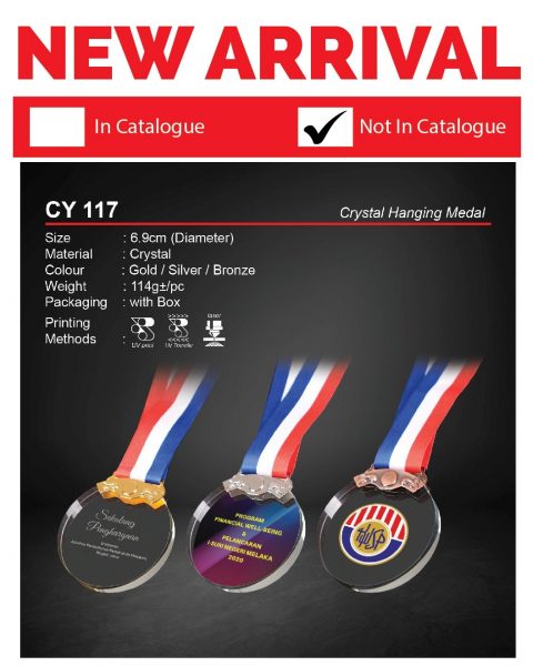 CY 117 Crystal Hanging Medal
