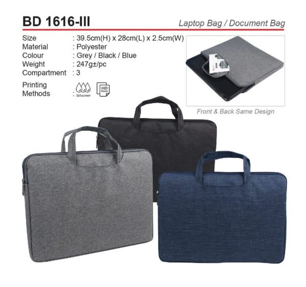 BD 1616-III Laptop Bag n Document Bag