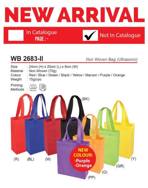 WB 2683-II Non Woven Bag (Ultrasonic)