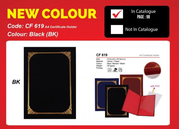 CF 619 A4 Certificate Holder