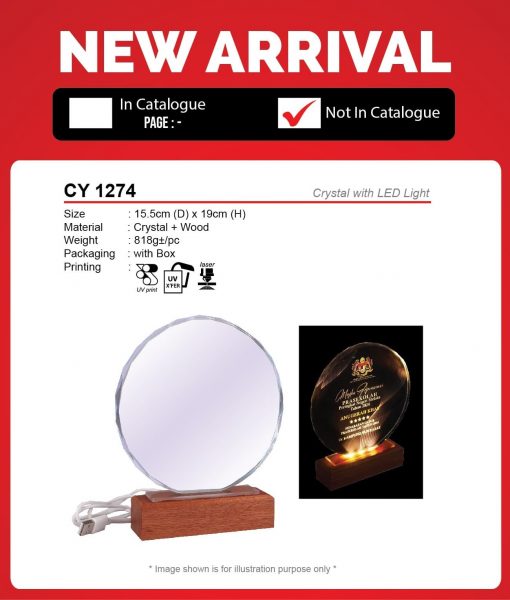 CY 1274 Crystal with LED Light